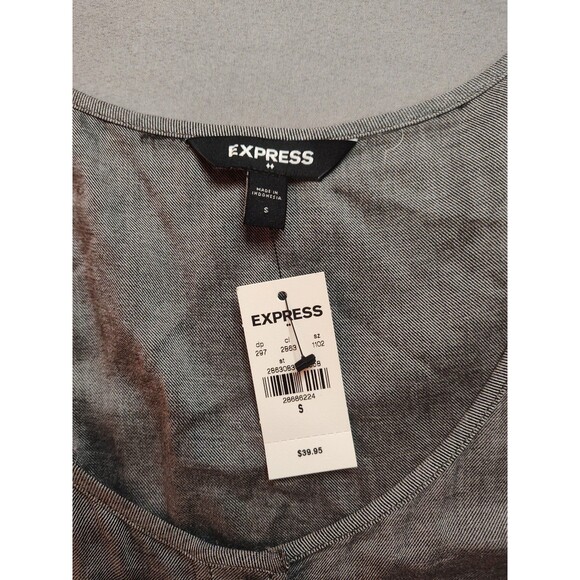 Women's Express Tie Front Tank Top Gray Small NWT - Picture 4 of 5